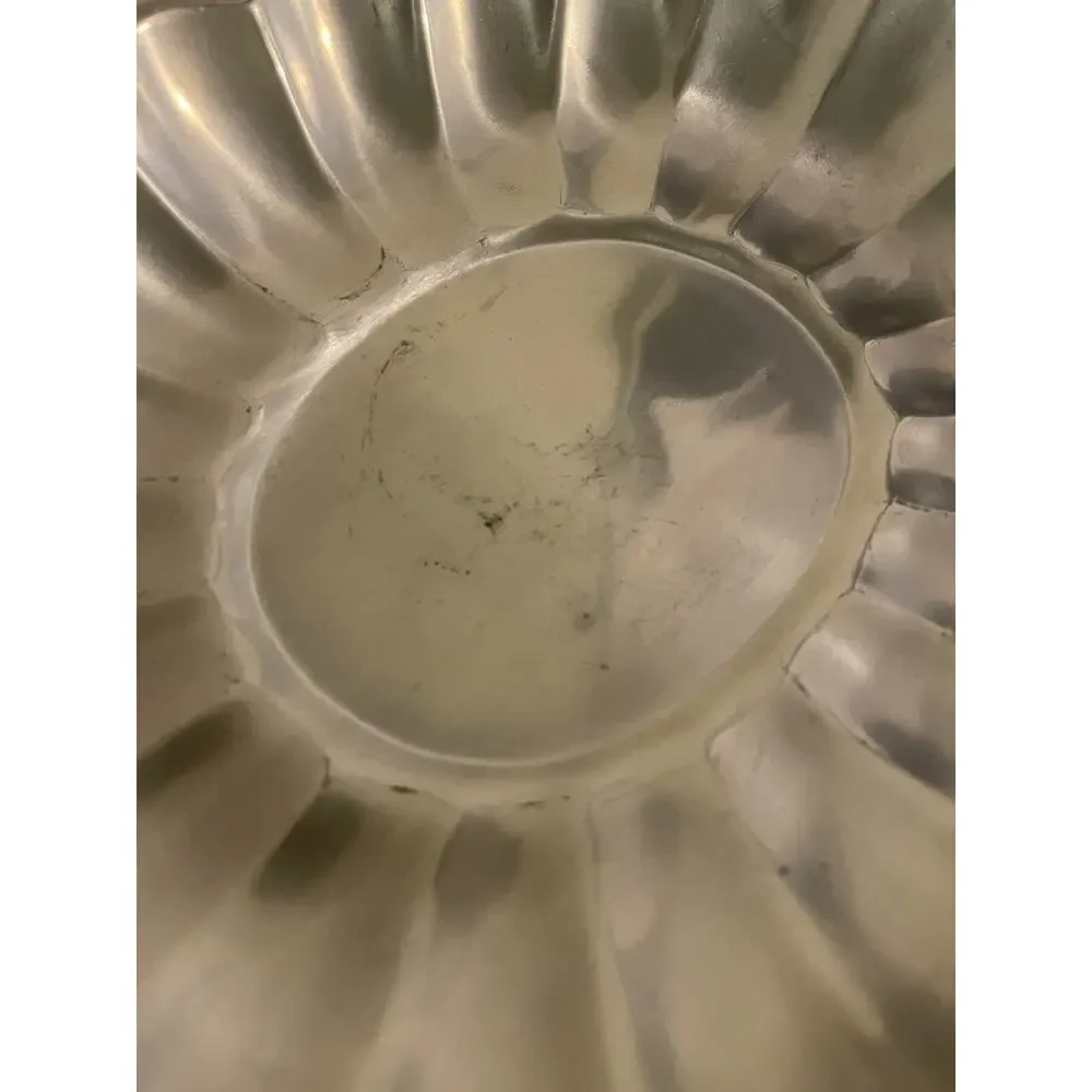 VTG Reed & Barton Pewter P313 Scalloped Edge Decorative Bowl Dish 10.75” x 8”